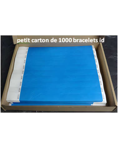 petit carton original contient 1000 bracelets id tyvek soit 100 feuilles de 10 bracelets détachable