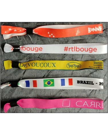 Bracelets en tissu avec marquage de votre logo et message